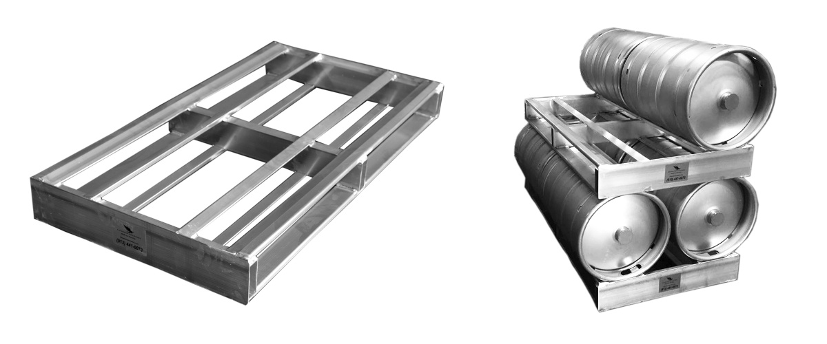 Sustainable aluminum keg Pallet for beer / beverage industry